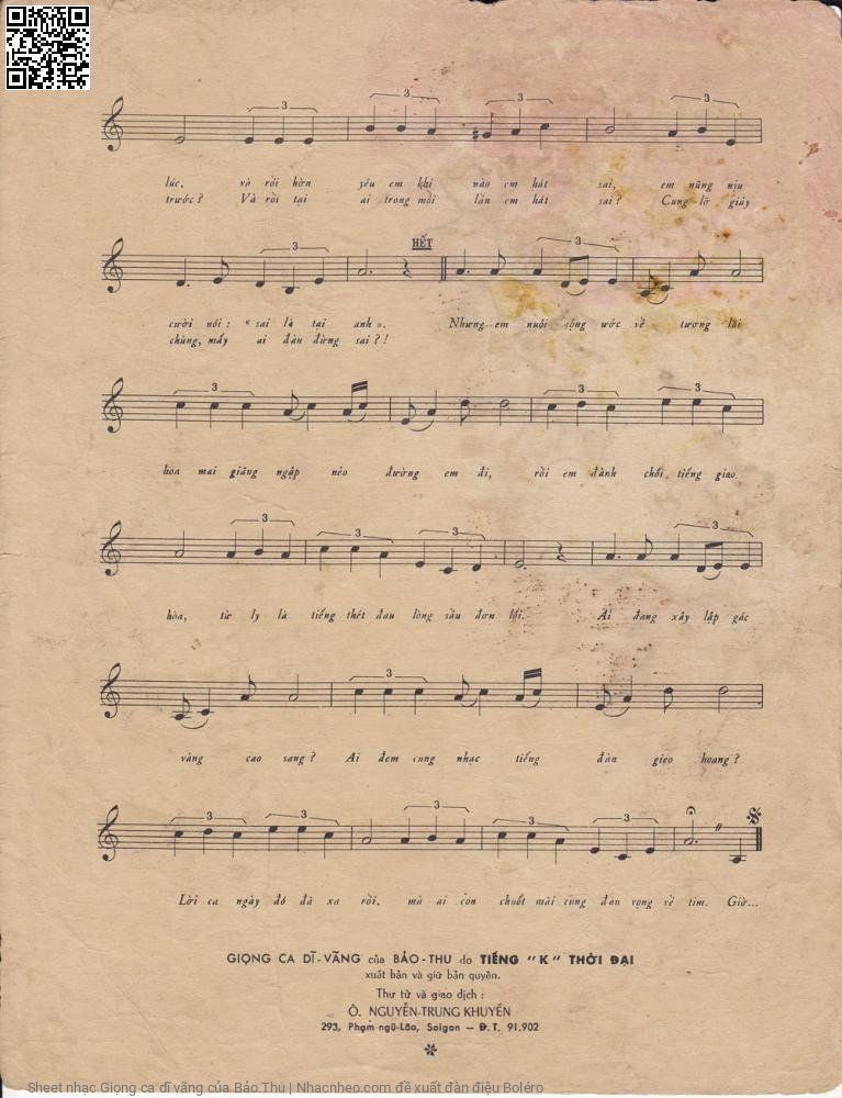 Page 3 of Sheet music PDF Giọng ca dĩ vãng - Bảo Thu