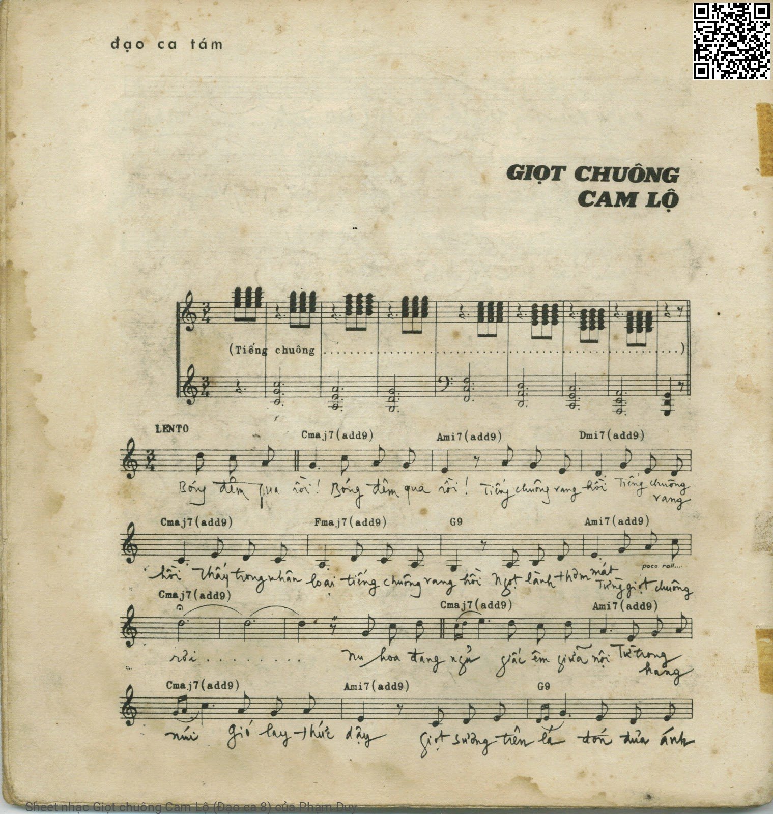 Sheet PDF of Giọt chuông Cam Lộ (Đạo ca 8)