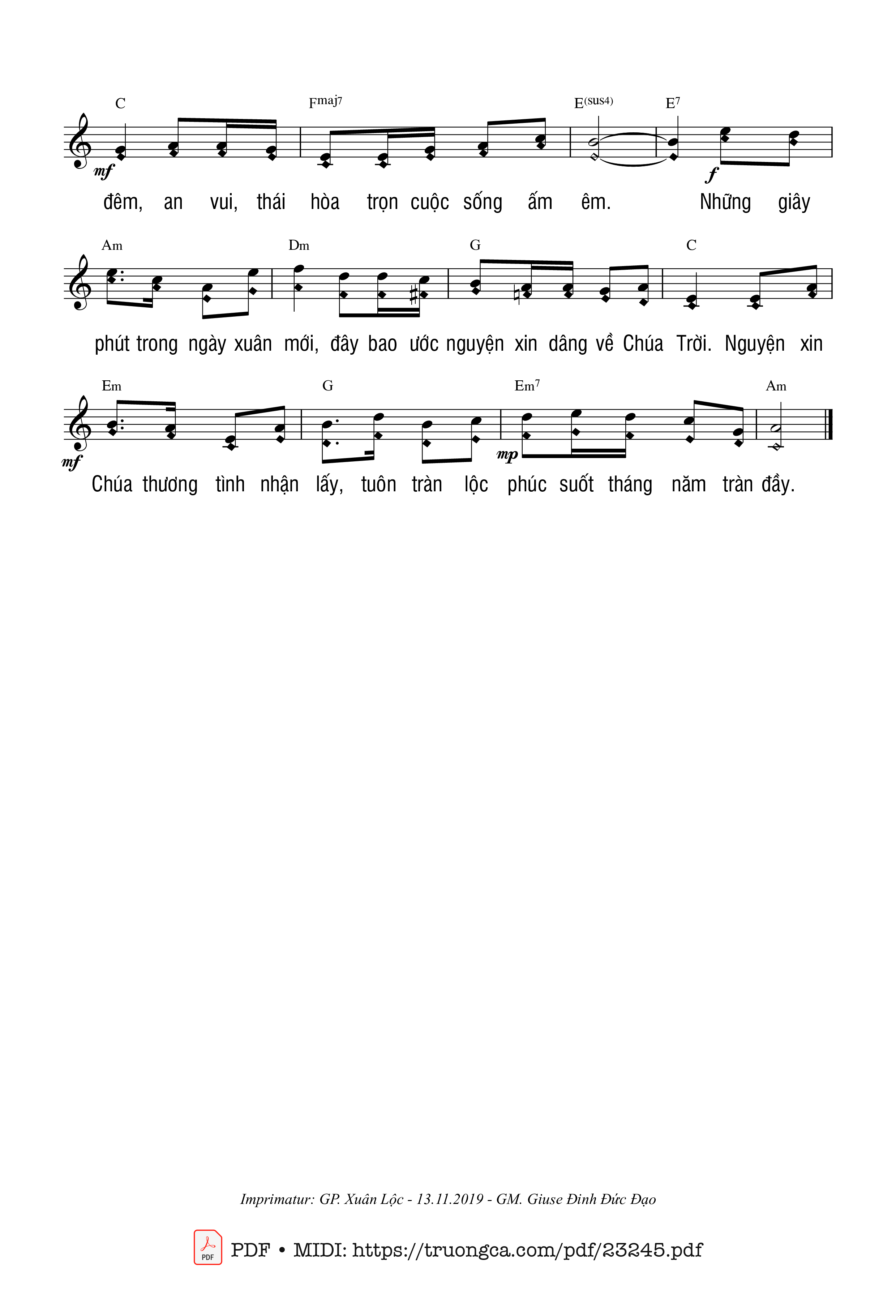 Page 2 of Sheet music PDF Ước nguyện đầu xuân - Dấu Chân