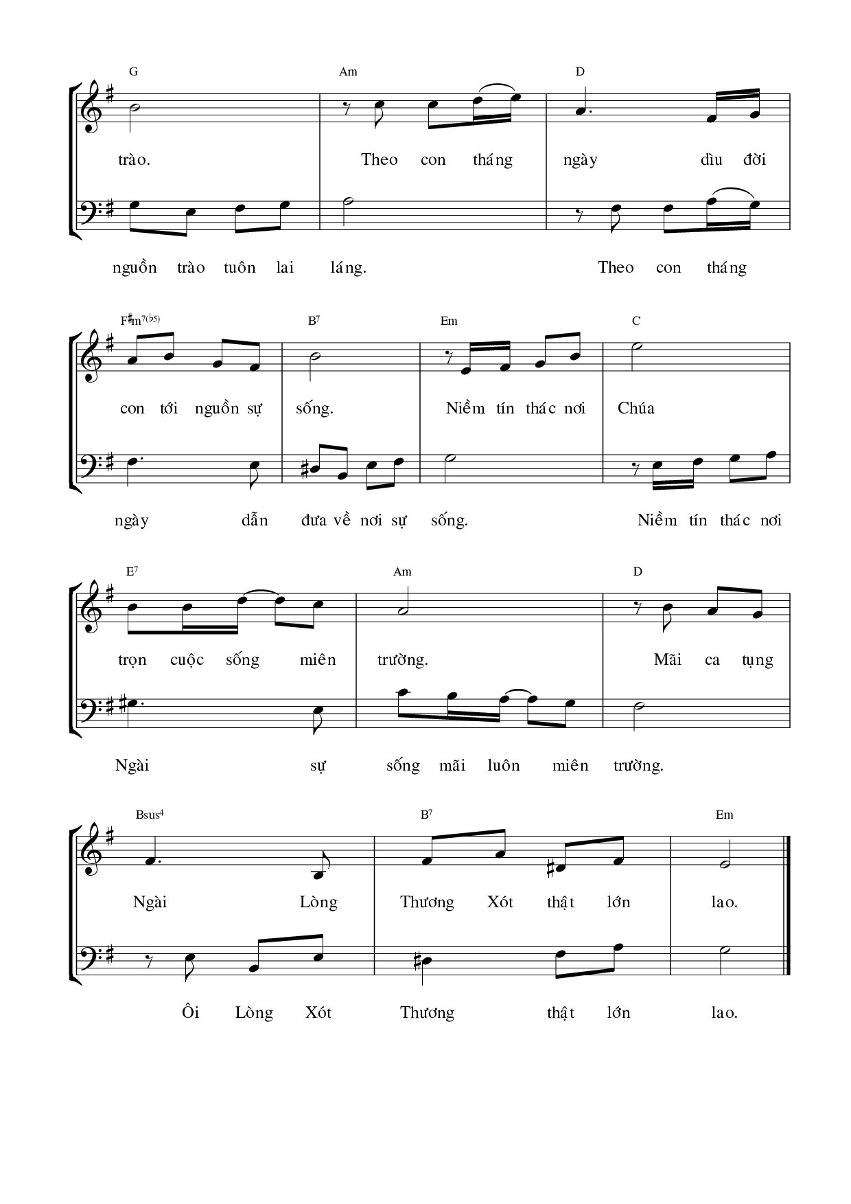 Page 2 of Sheet music PDF Tình yêu và lòng thương xót (Đối âm) - Dấu Chân