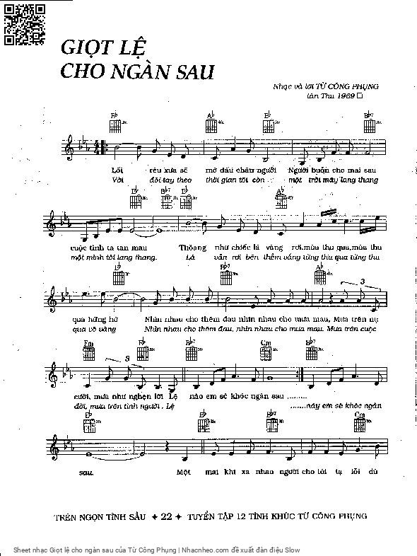 Sheet PDF of Giọt lệ cho ngàn sau