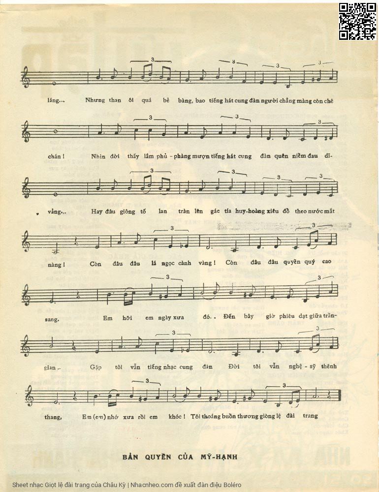 Page 3 of Sheet music PDF Giọt lệ đài trang - Châu Kỳ