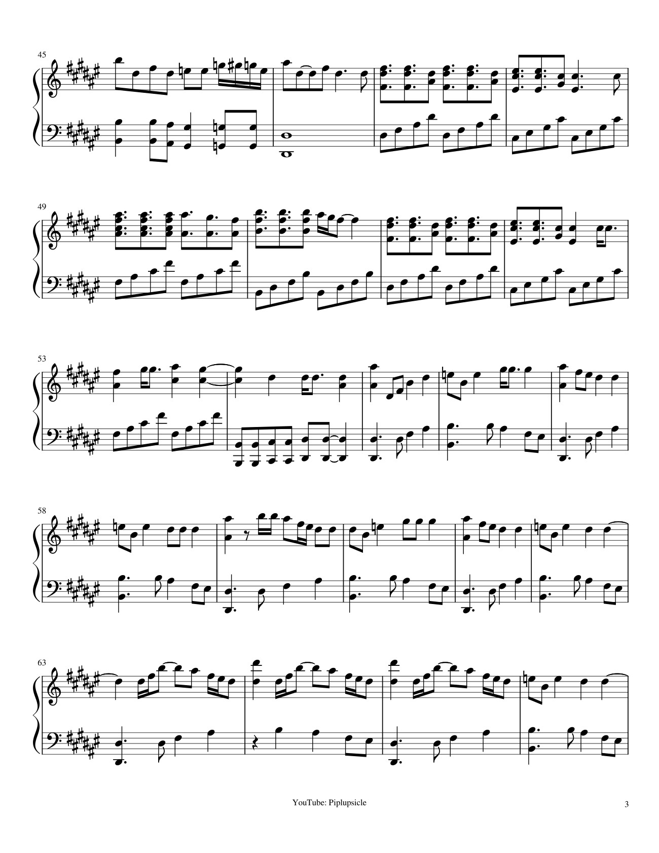 Page 3 of Sheet music PDF How You Like That Sheet Piano - Piplupsicle
