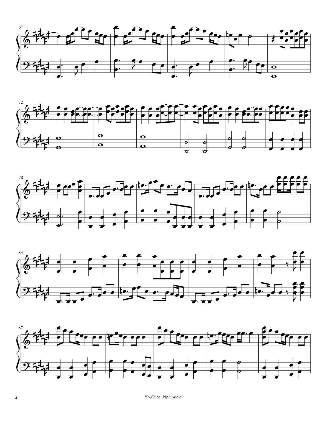 Page 4 of Sheet music PDF How You Like That Sheet Piano - Piplupsicle