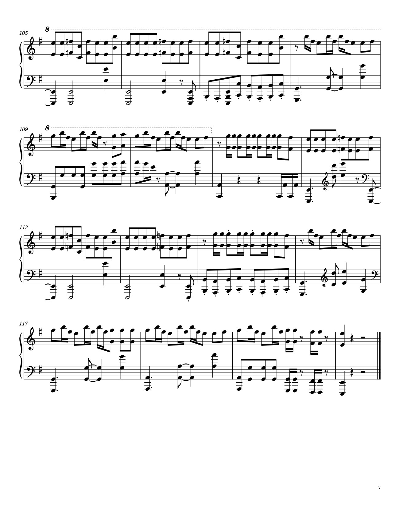 Key G major E minor G Em Transcribed by nalalan, Trang 7