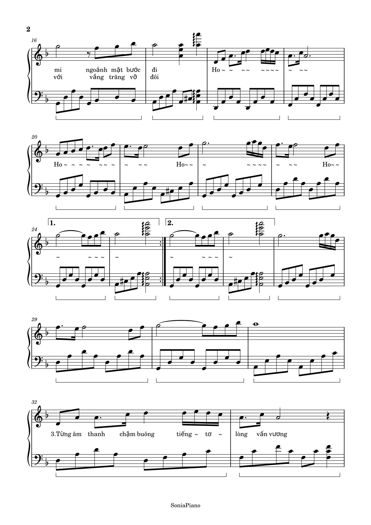 Page 2 of Sheet music PDF Piano Tay Trái Chỉ Trăng Sheet Piano - Phương Thy