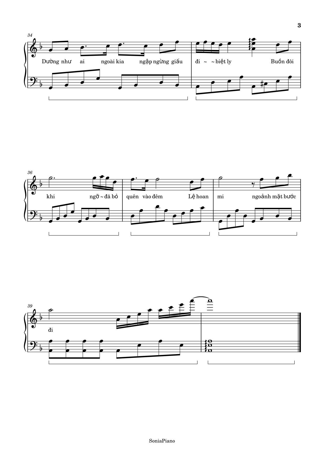Page 3 of Sheet music PDF Piano Tay Trái Chỉ Trăng Sheet Piano - Phương Thy