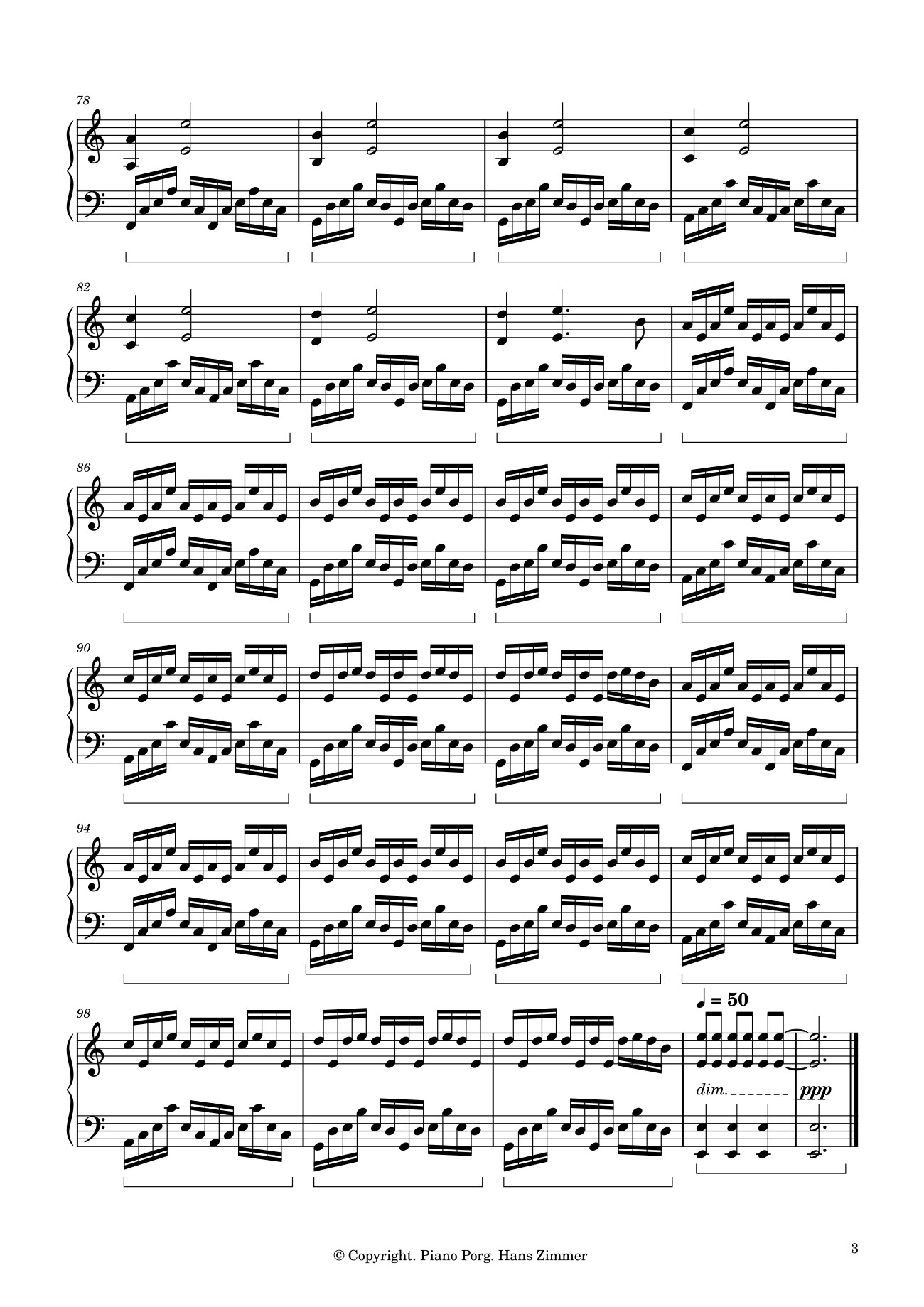 Page 3 of Sheet music PDF Piano Interstellar Piano Sheet - Hans Zimmer