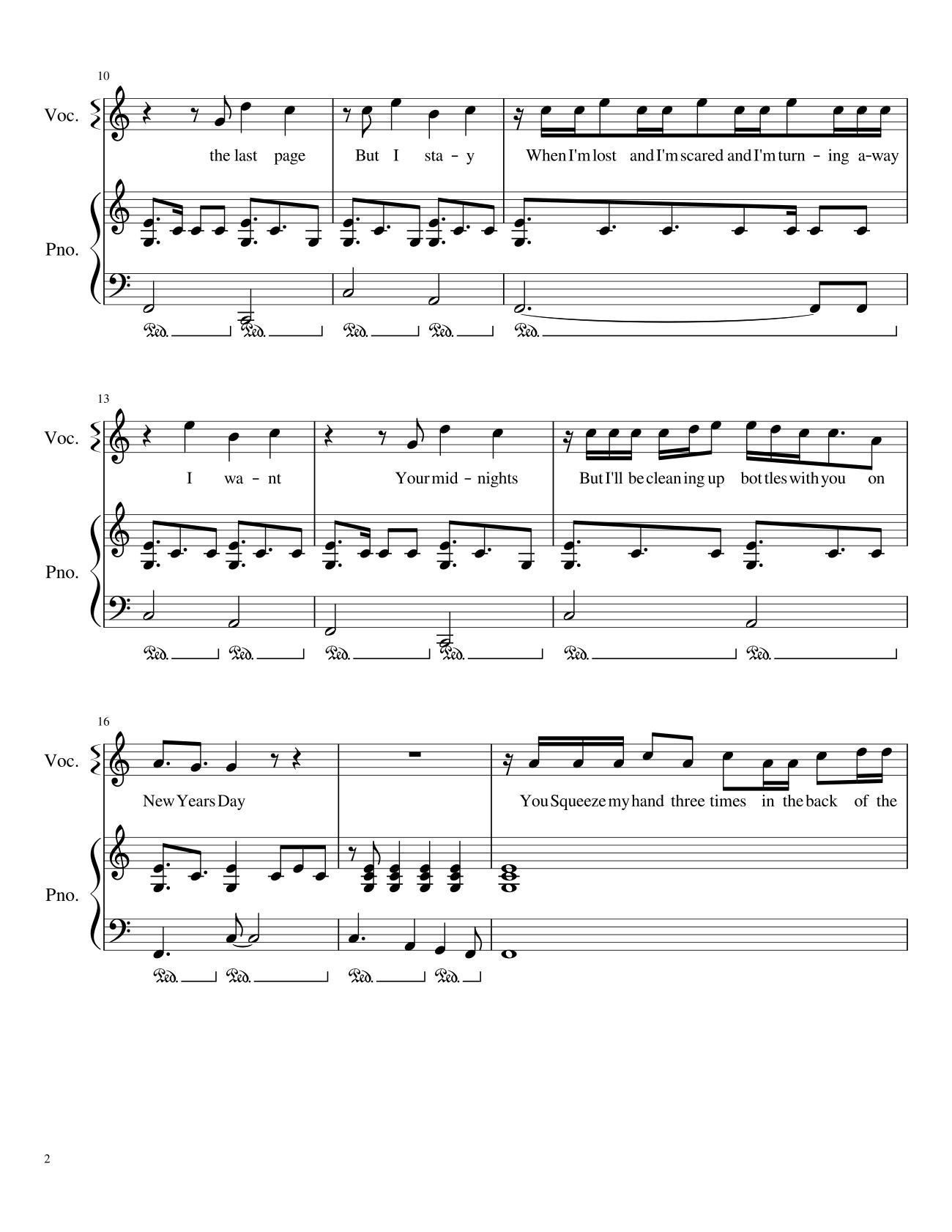 Page 2 of Sheet music PDF New Year