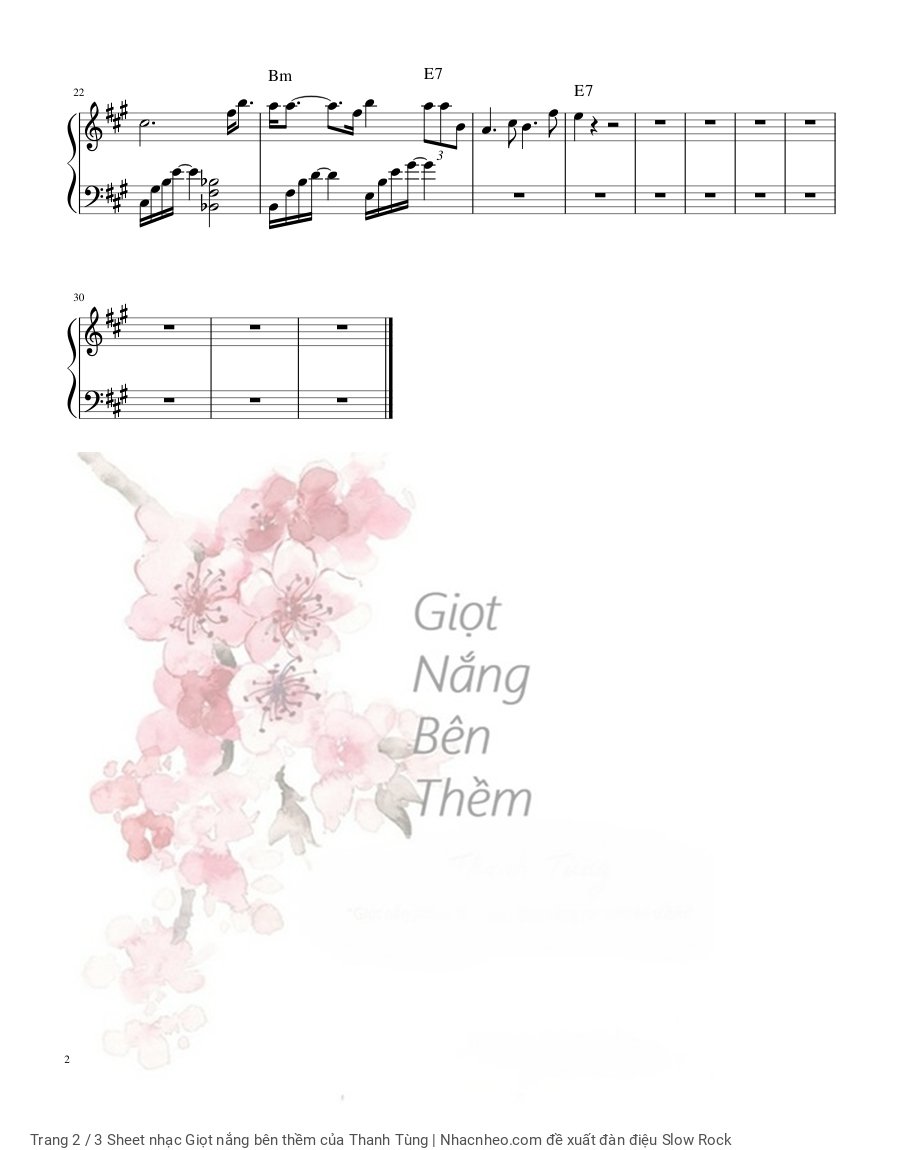 Page 2 of Sheet music PDF Piano Giọt nắng bên thềm - Thanh Tùng