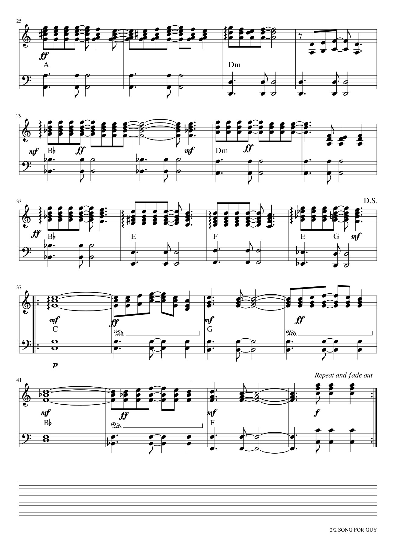 Page 2 of Sheet music PDF SONG FOR GUY Sheet Piano - Elton John 1978