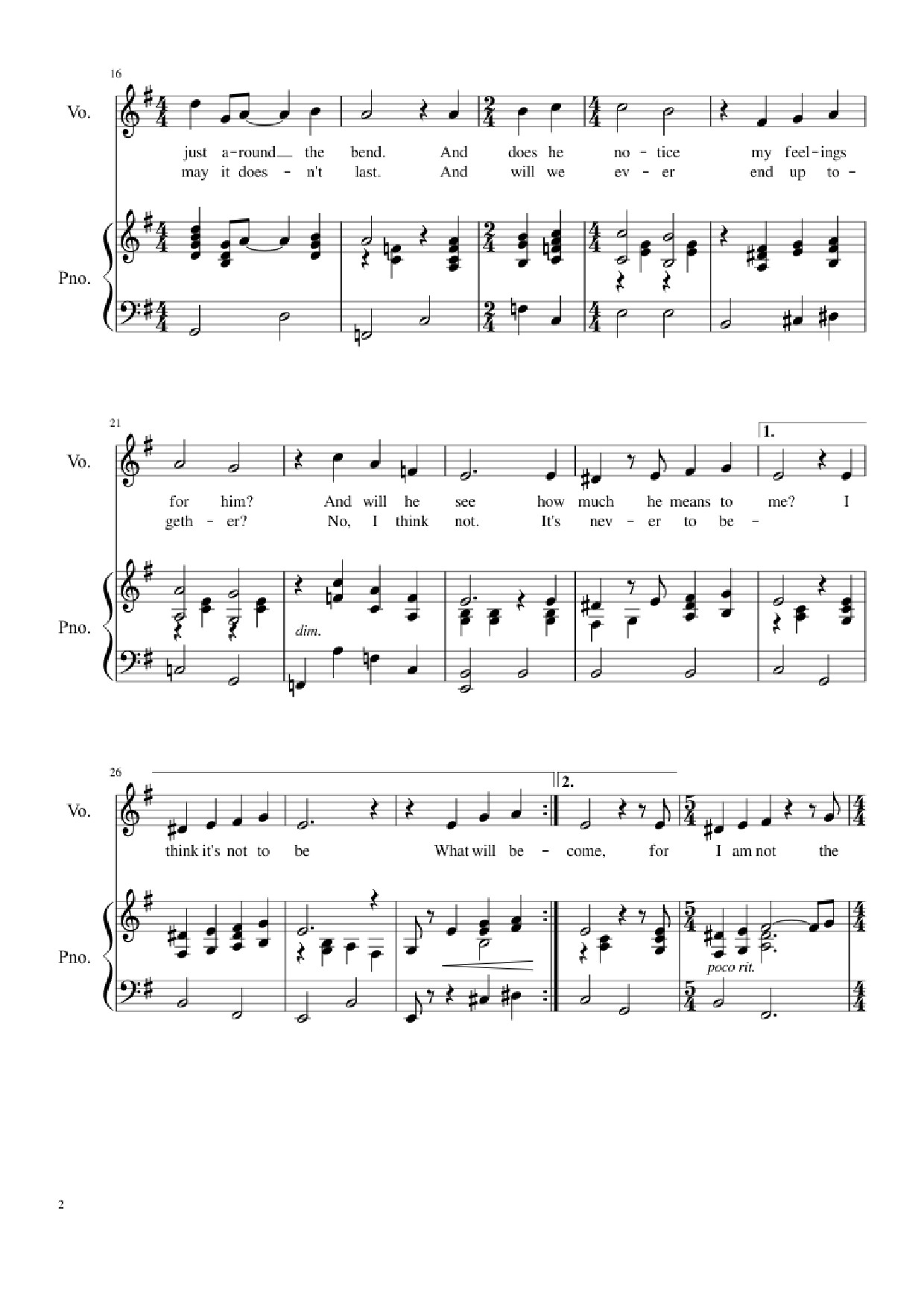 Page 2 of Sheet music PDF Sally
