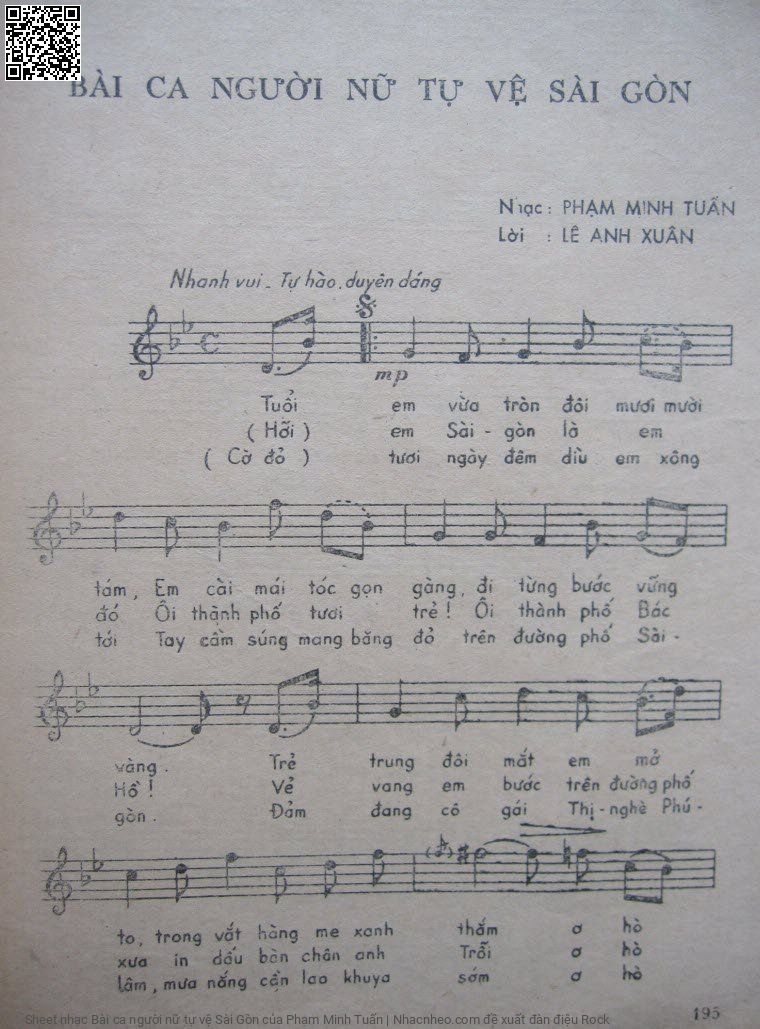 Page 2 of Sheet music PDF Bài ca người nữ tự vệ Sài Gòn - Phạm Minh Tuấn