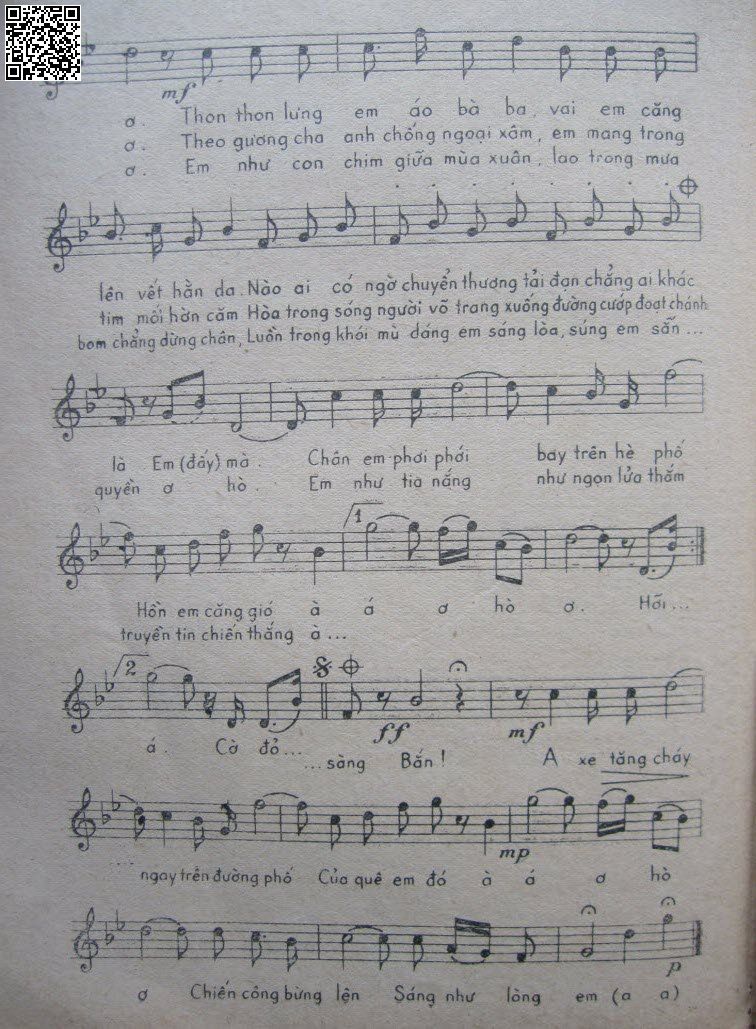 Page 3 of Sheet music PDF Bài ca người nữ tự vệ Sài Gòn - Phạm Minh Tuấn