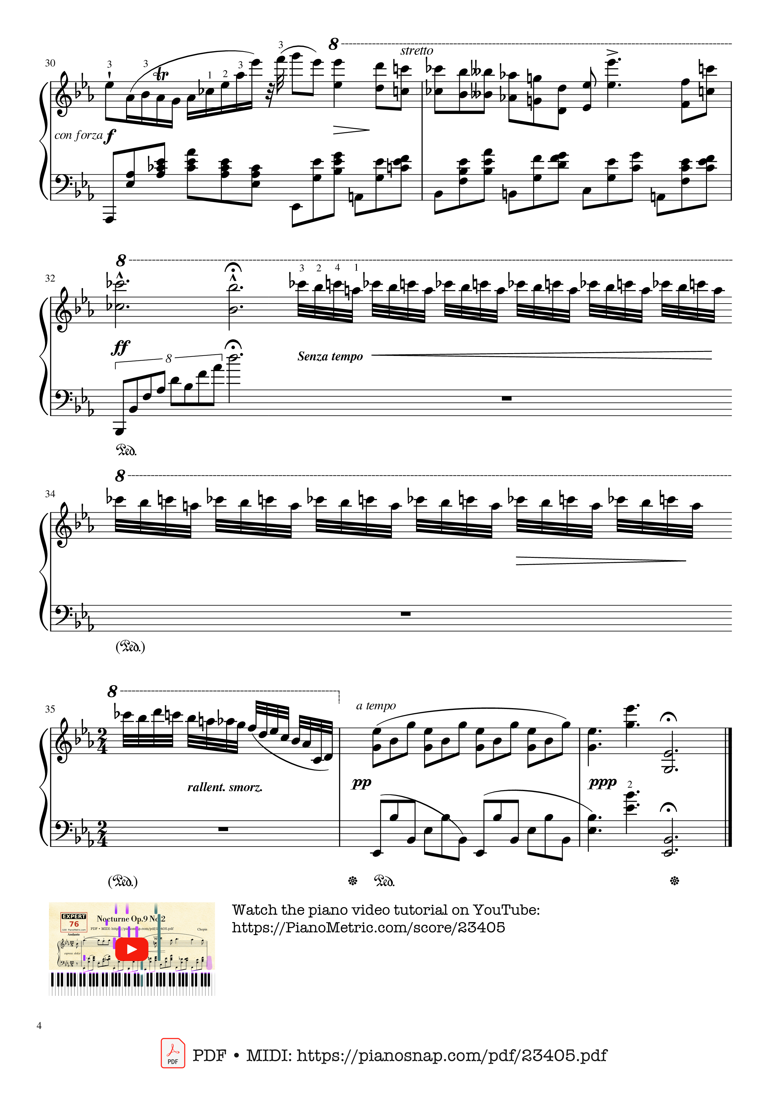 Page 4 of Sheet music PDF Nocturne Op.9 No.2 Sheet Piano - Chopin