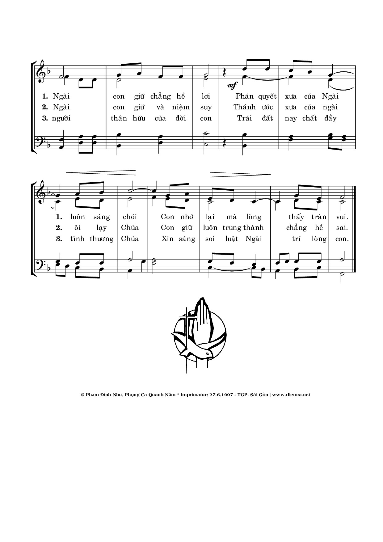 Page 2 of Sheet music PDF Thánh Vịnh 118, Cầu Khẩn Chúa - Phạm Đình Nhu