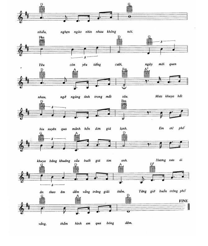 Page 2 of Sheet music PDF Phố vắng em rồi - Nguyễn Đan Thanh