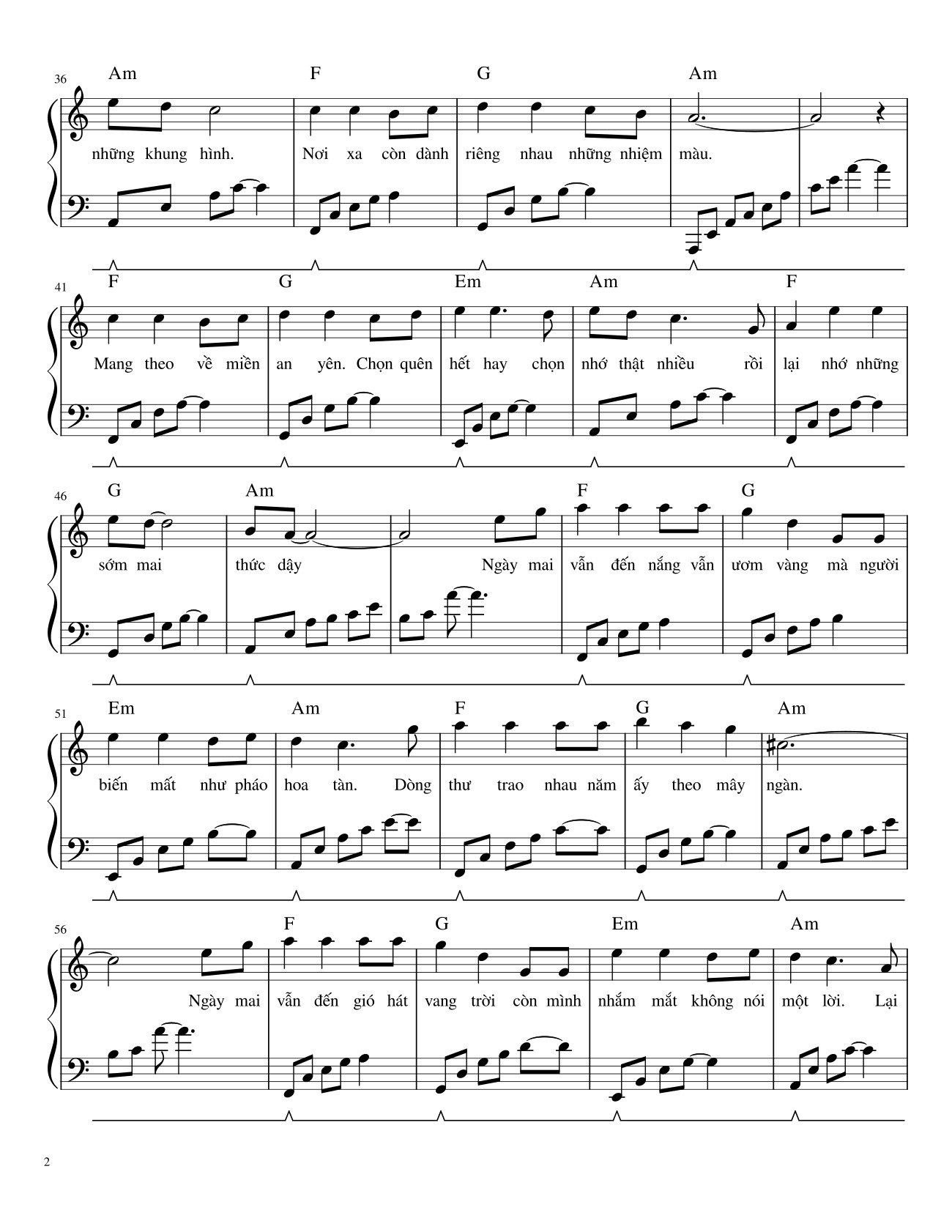Page 2 of Sheet music PDF Nhắm Mắt Thấy Mùa Hè Sheet Piano - Nguyên Hà