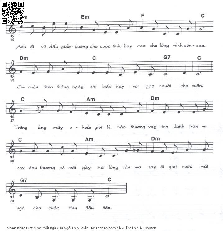Page 2 of Sheet music PDF Giọt nước mắt ngà - Ngô Thụy Miên