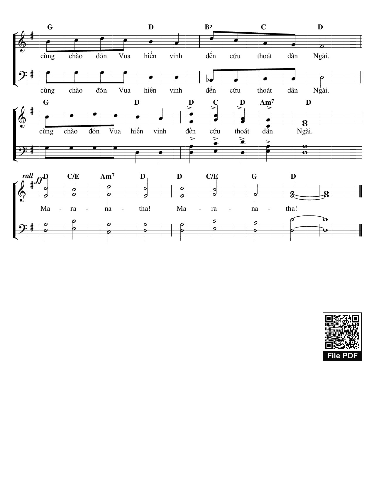 Page 2 of Sheet music PDF Emmanuel Maranatha! - Giang Tâm