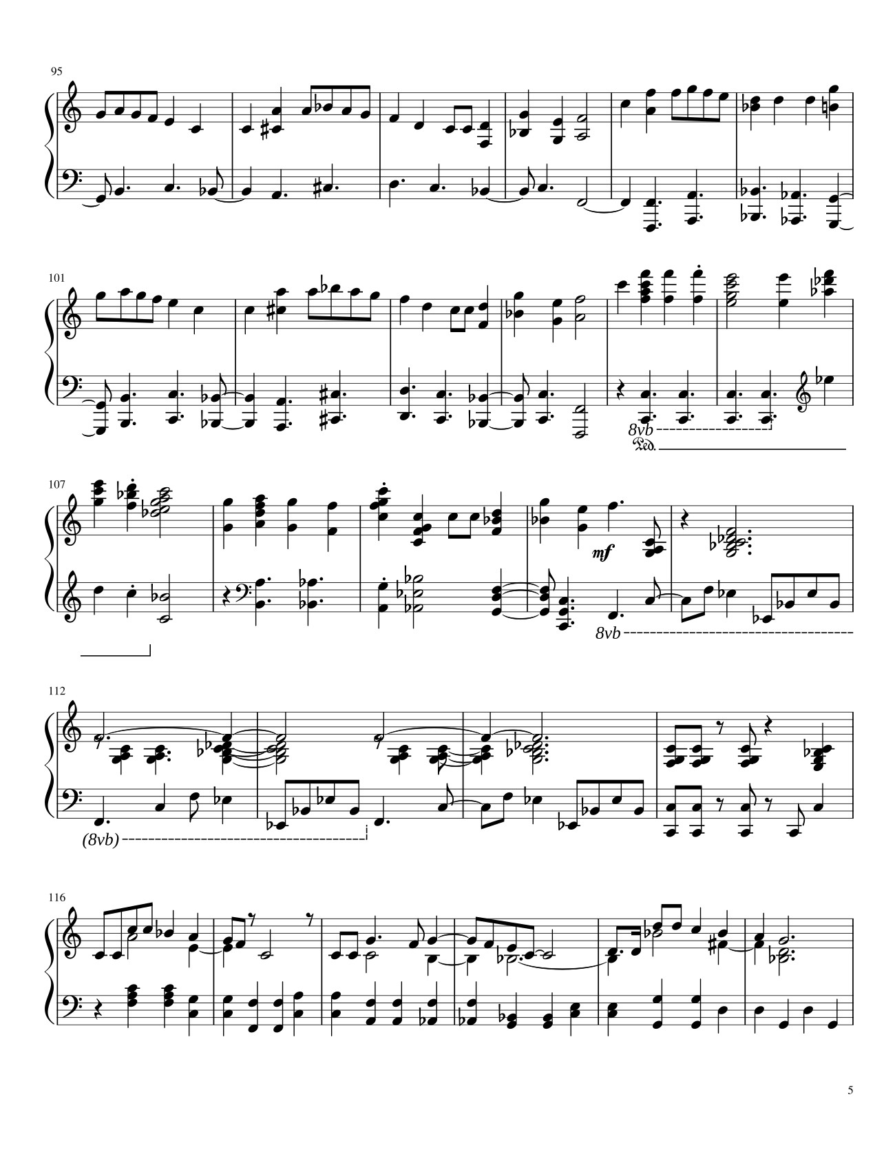 Page 5 of Sheet music PDF Chirstmas Music Mashup Sheet Piano - Bapokin
