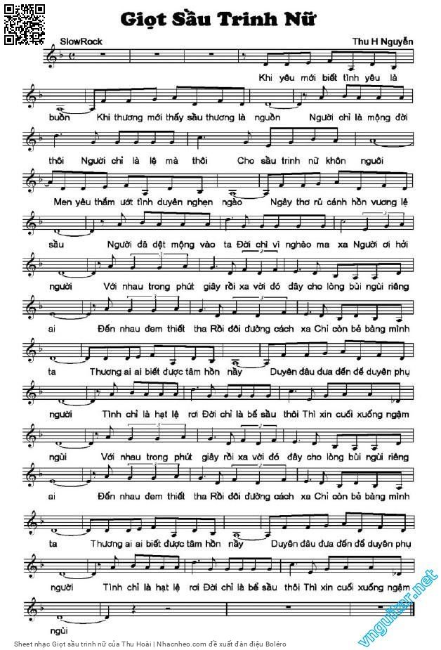 Sheet PDF of Giọt sầu trinh nữ