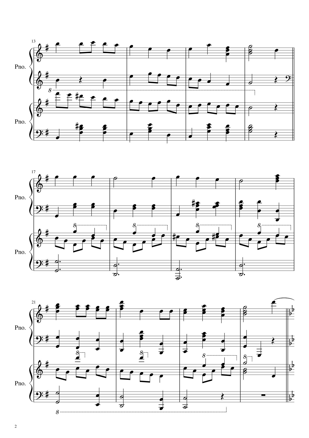 Page 2 of Sheet music PDF We Wish You A Merry Christmas Sheet Piano - Hazel Nguyen