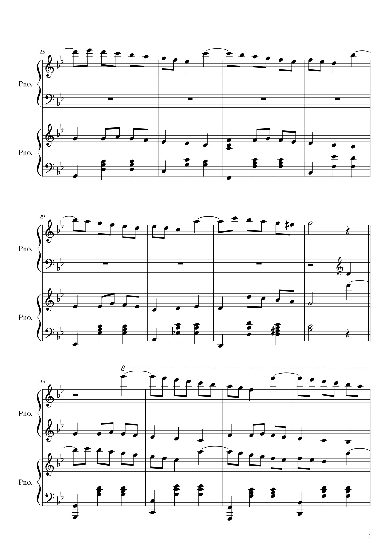 Page 3 of Sheet music PDF We Wish You A Merry Christmas Sheet Piano - Hazel Nguyen