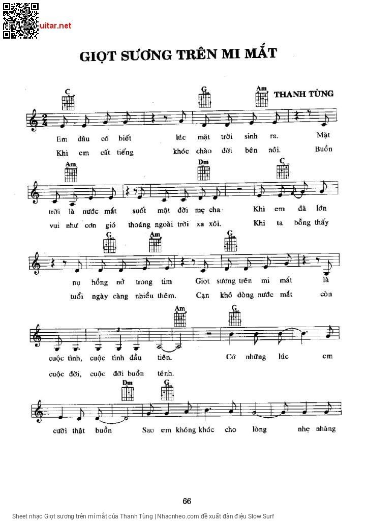 Sheet PDF of Giọt sương trên mí mắt