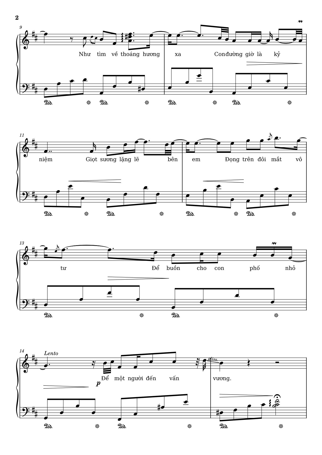Page 2 of Sheet music PDF Phố xa Sheet Piano - Lê Quốc Thắng