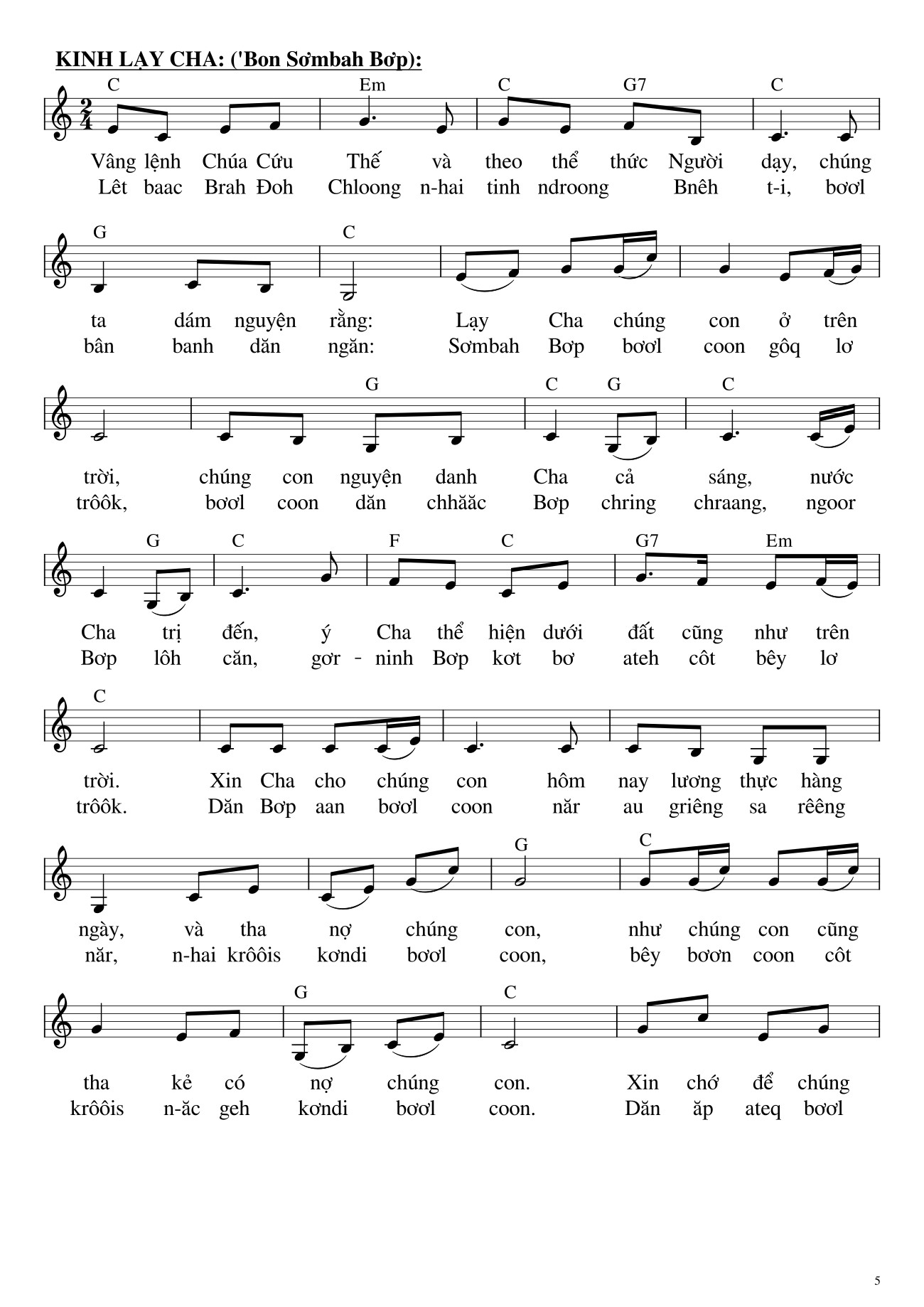 Page 5 of Sheet music PDF Bộ Lễ Tây Nguyên - Hải Nguyễn