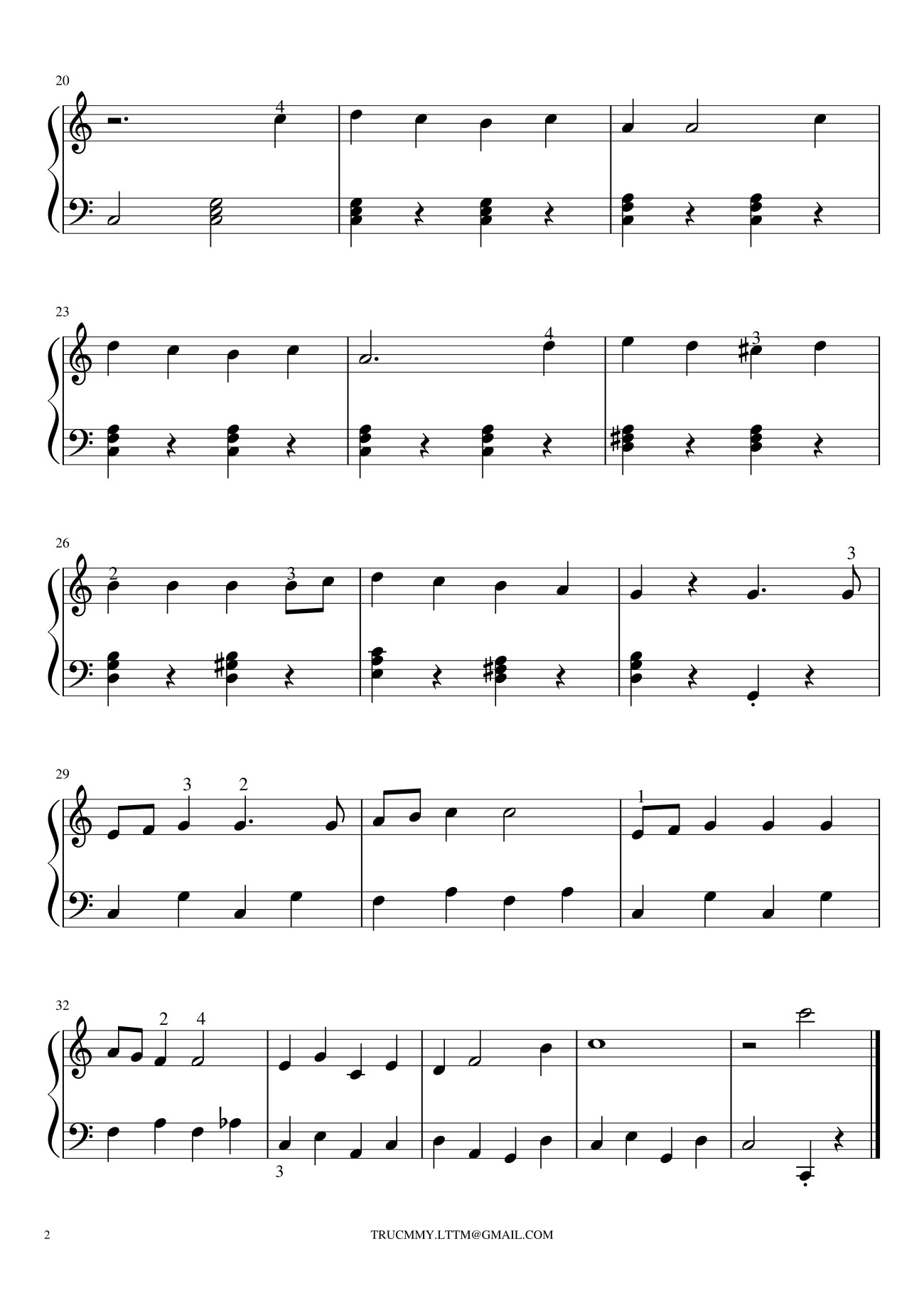 Page 2 of Sheet music PDF SANTA CLAUS IS COMING TO TOWN Sheet Piano - Trúc My