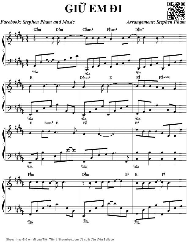 Page 1 of Sheet music PDF Giữ em đi - Tiên Tiên