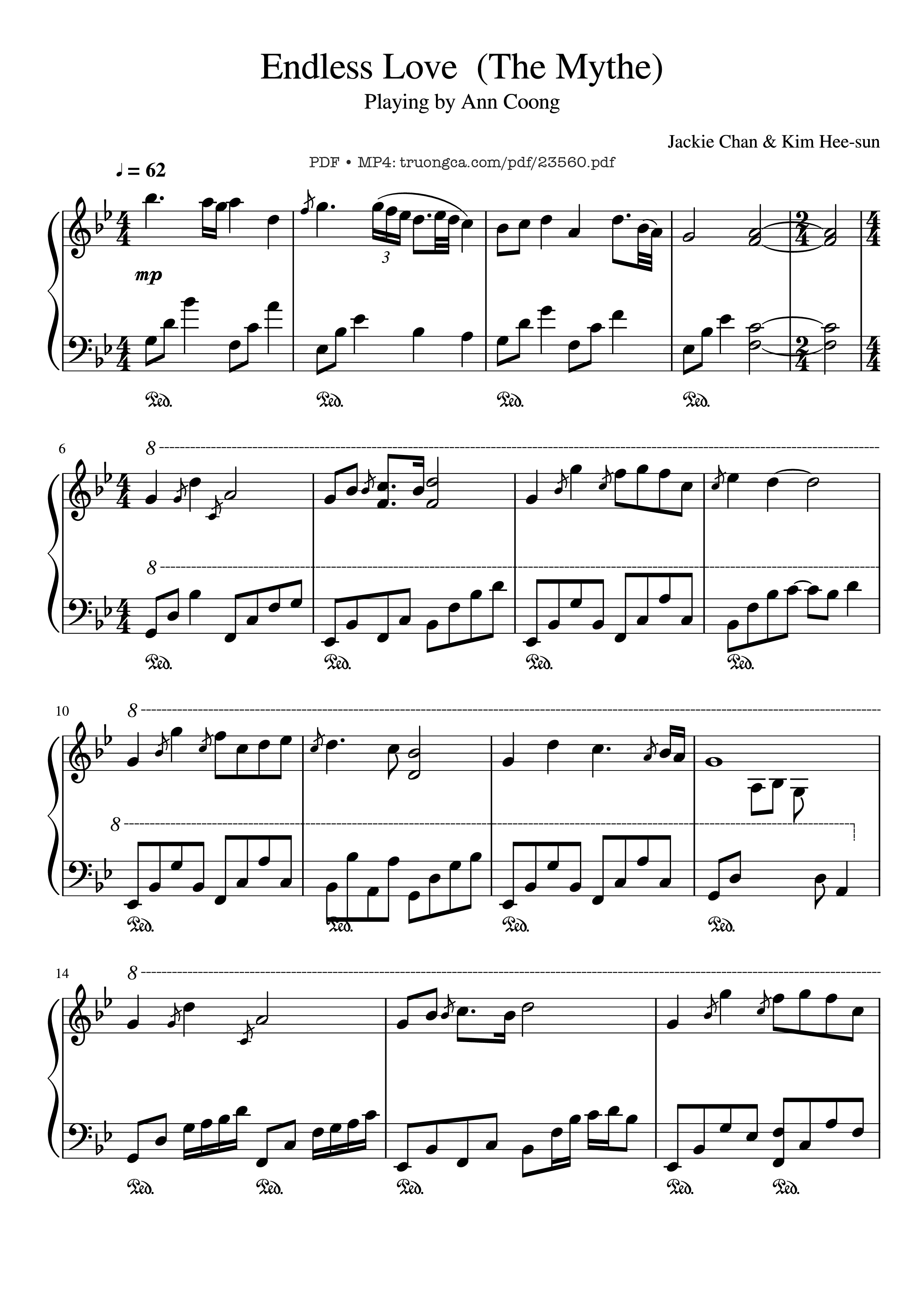 Sheet PDF of Endless Love (The Mythe) Sheet Piano