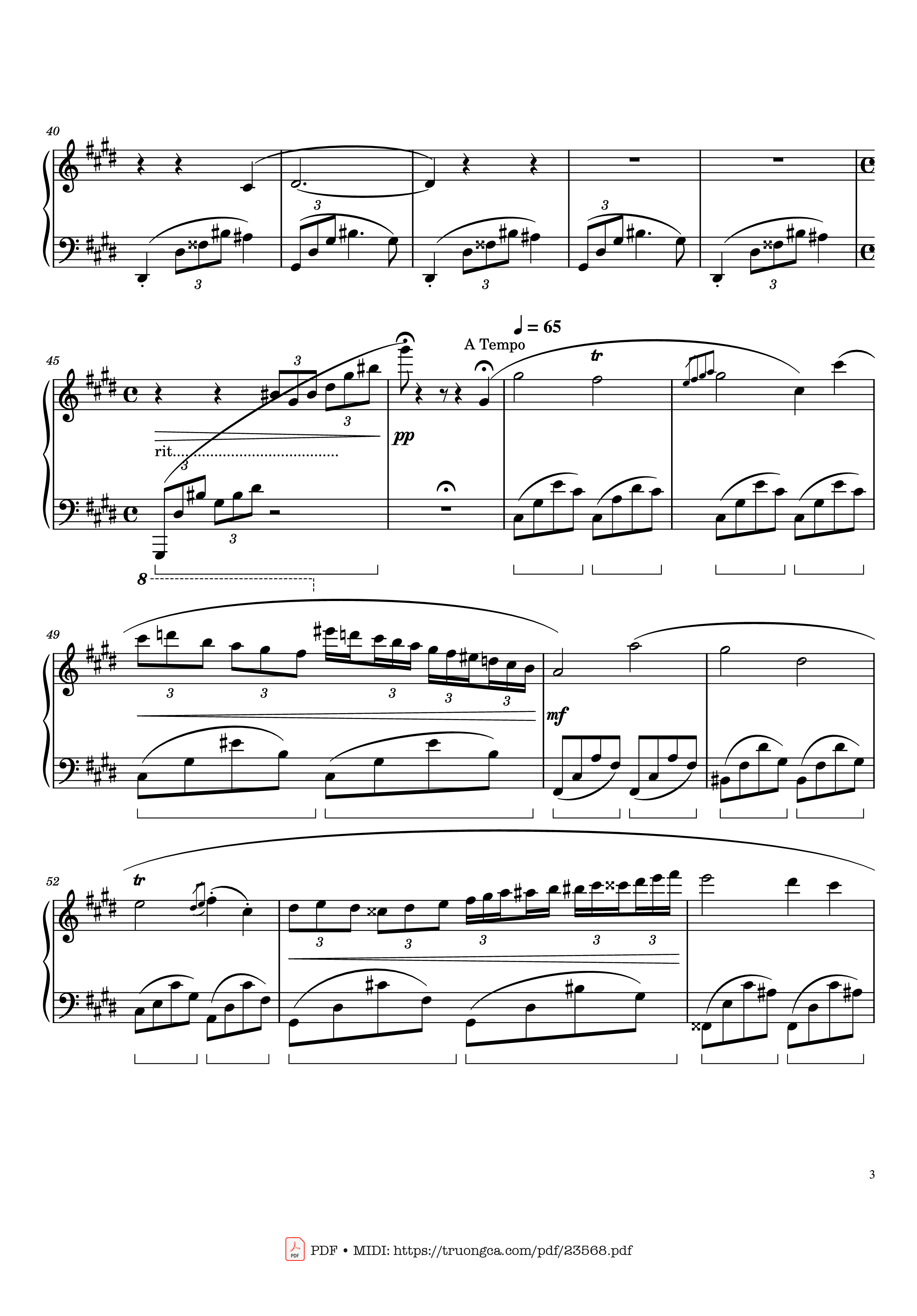Page 3 of Sheet music PDF Piano Chopin Nocturne in C sharp Minor Sheet Piano - Frédéric Chopin