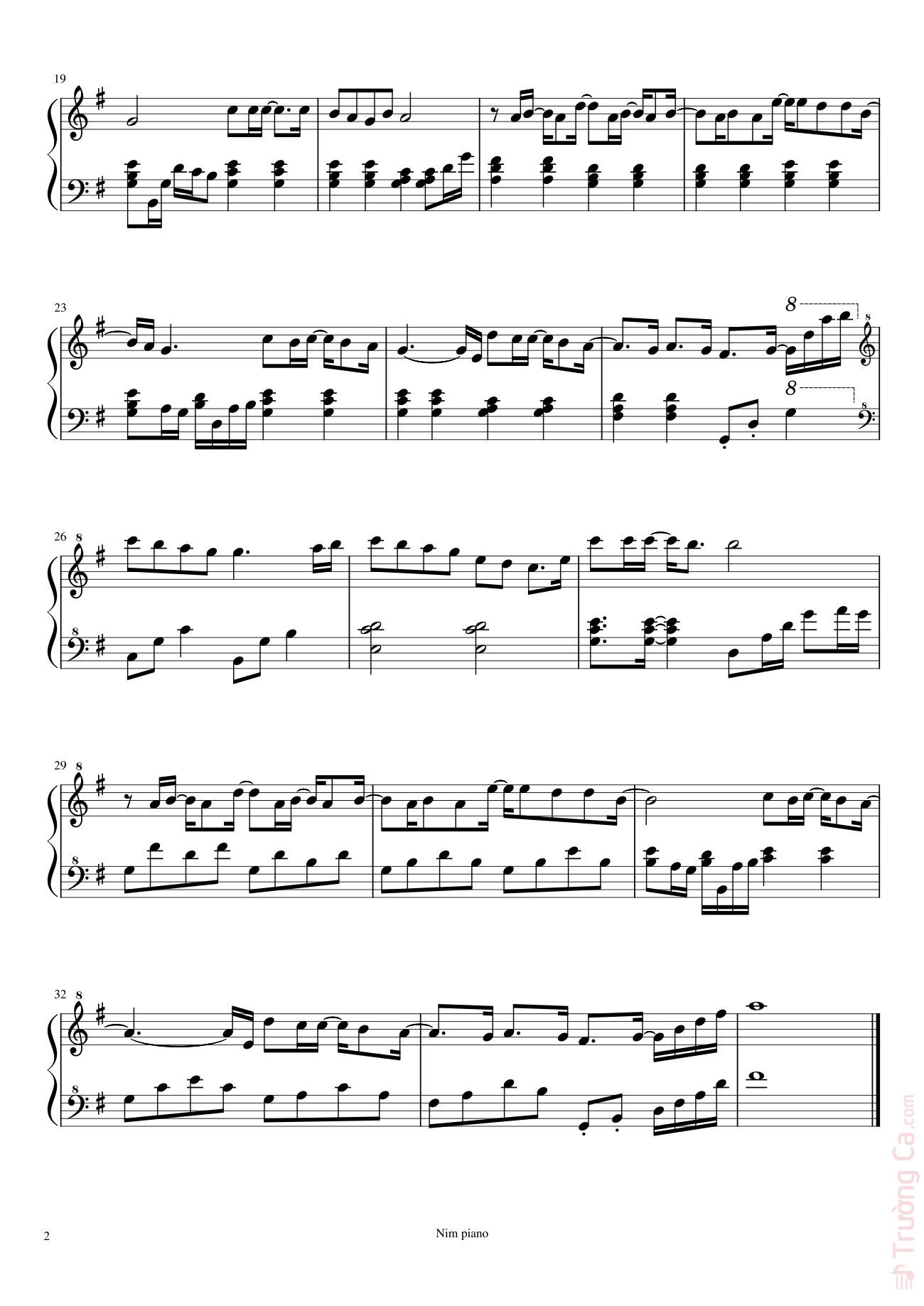 Page 2 of Sheet music PDF Hơn Cả Yêu Sheet Piano - Strawberryanime