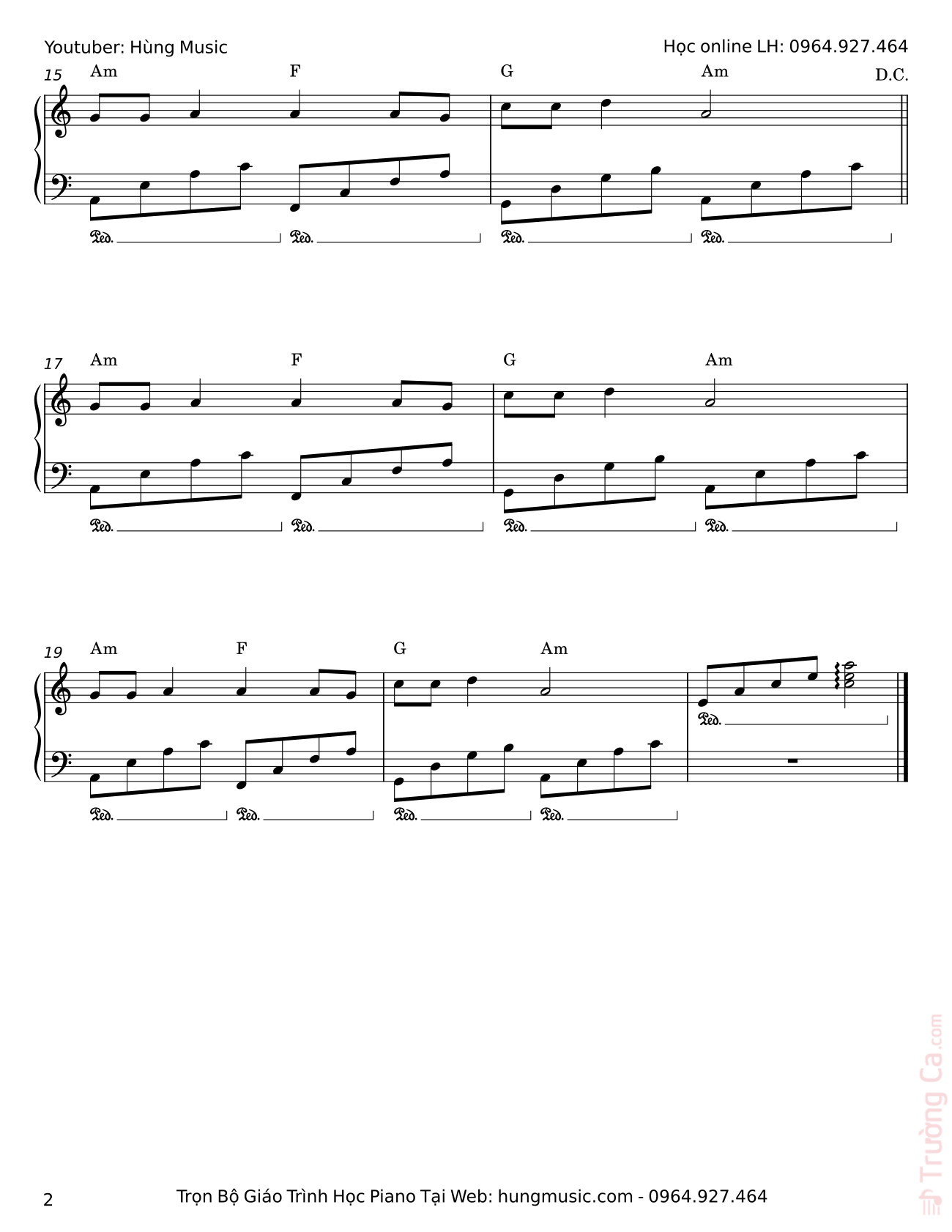 Page 2 of Sheet music PDF Piano Khúc Hát Mừng Sinh Nhật Sheet Piano - Phan Đình Tùng