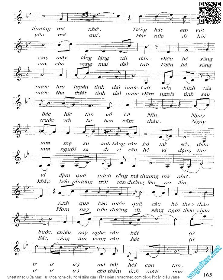 Page 2 of Sheet music PDF Giữa Mạc Tư Khoa nghe câu hò ví dặm - Trần Hoàn