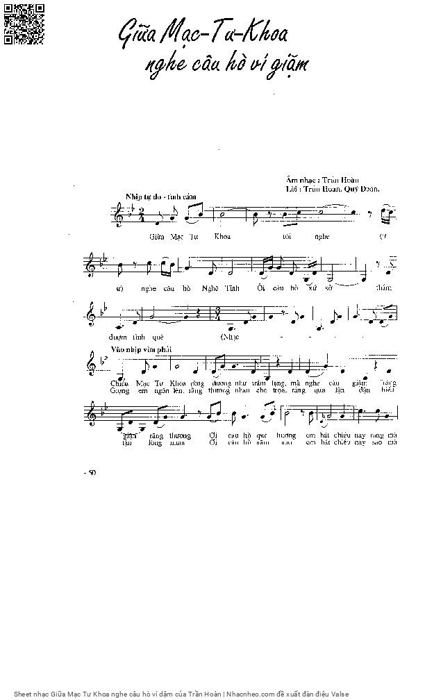 Page 3 of Sheet music PDF Giữa Mạc Tư Khoa nghe câu hò ví dặm - Trần Hoàn