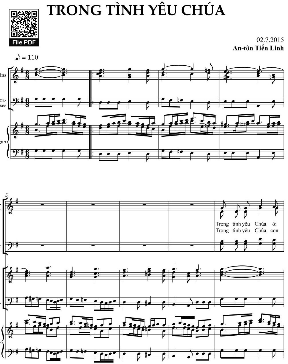 Sheet PDF of Trong Tình Yêu Chúa