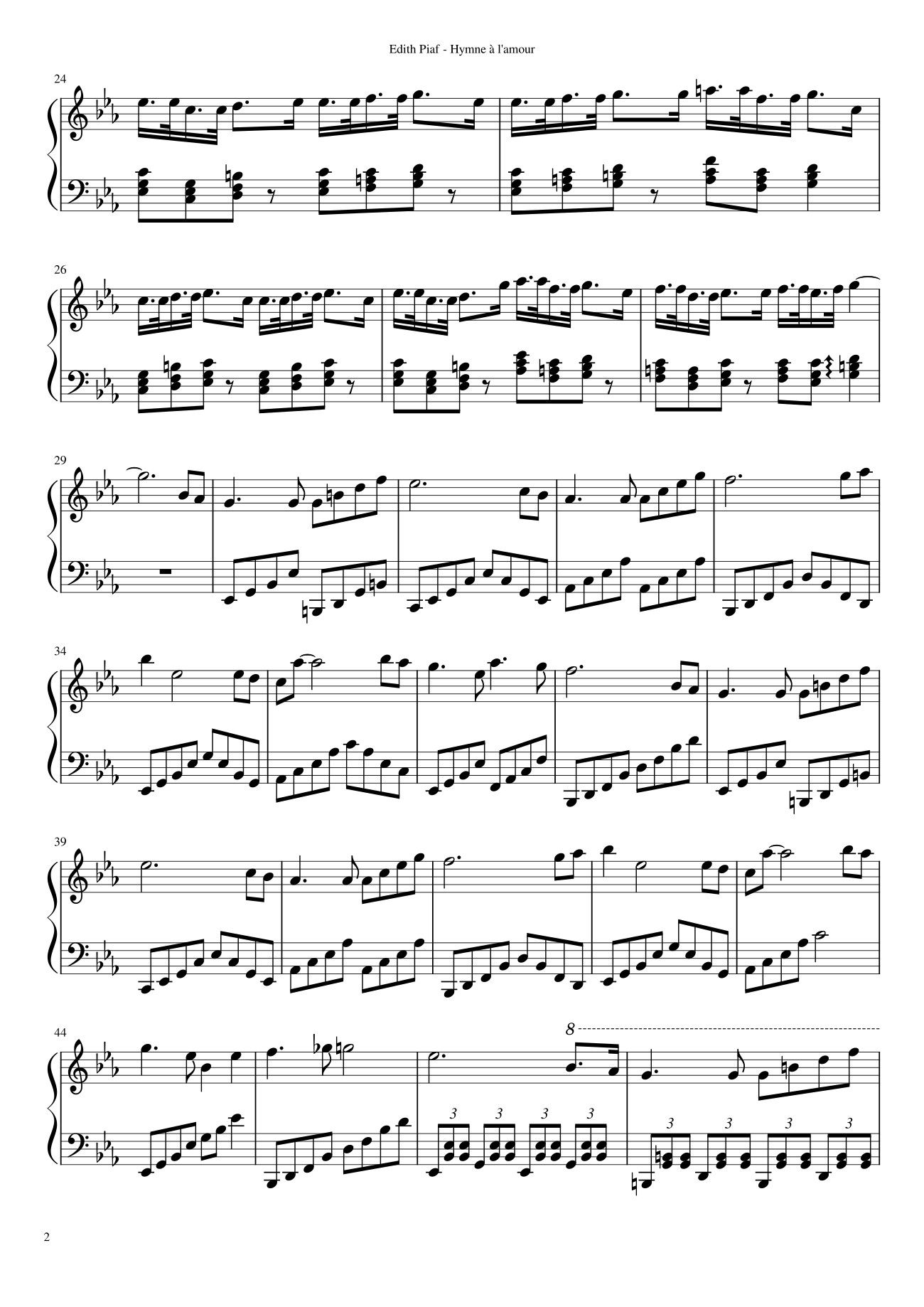 Page 2 of Sheet music PDF Hymne à l