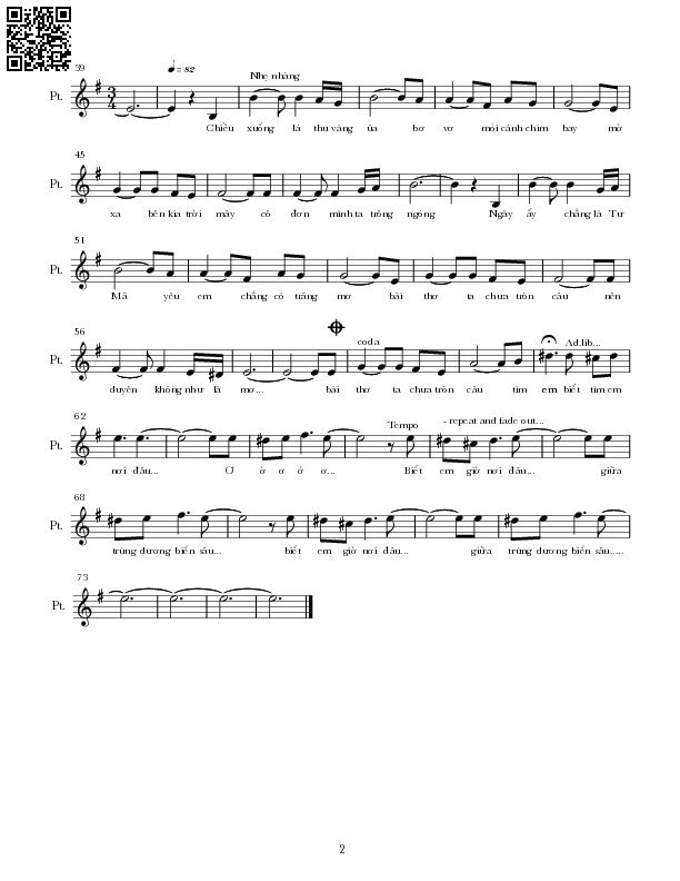Page 2 of Sheet music PDF Giữa mùa trăng úa - Nguyễn Hoàng Đô