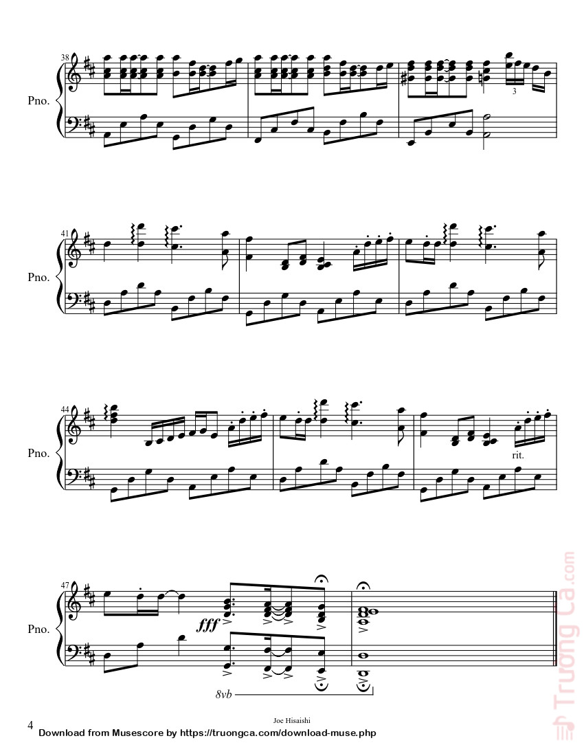 Page 4 of Sheet music PDF Summer (Joe Hisaishi) Sheet Piano - Joe Hisaishi