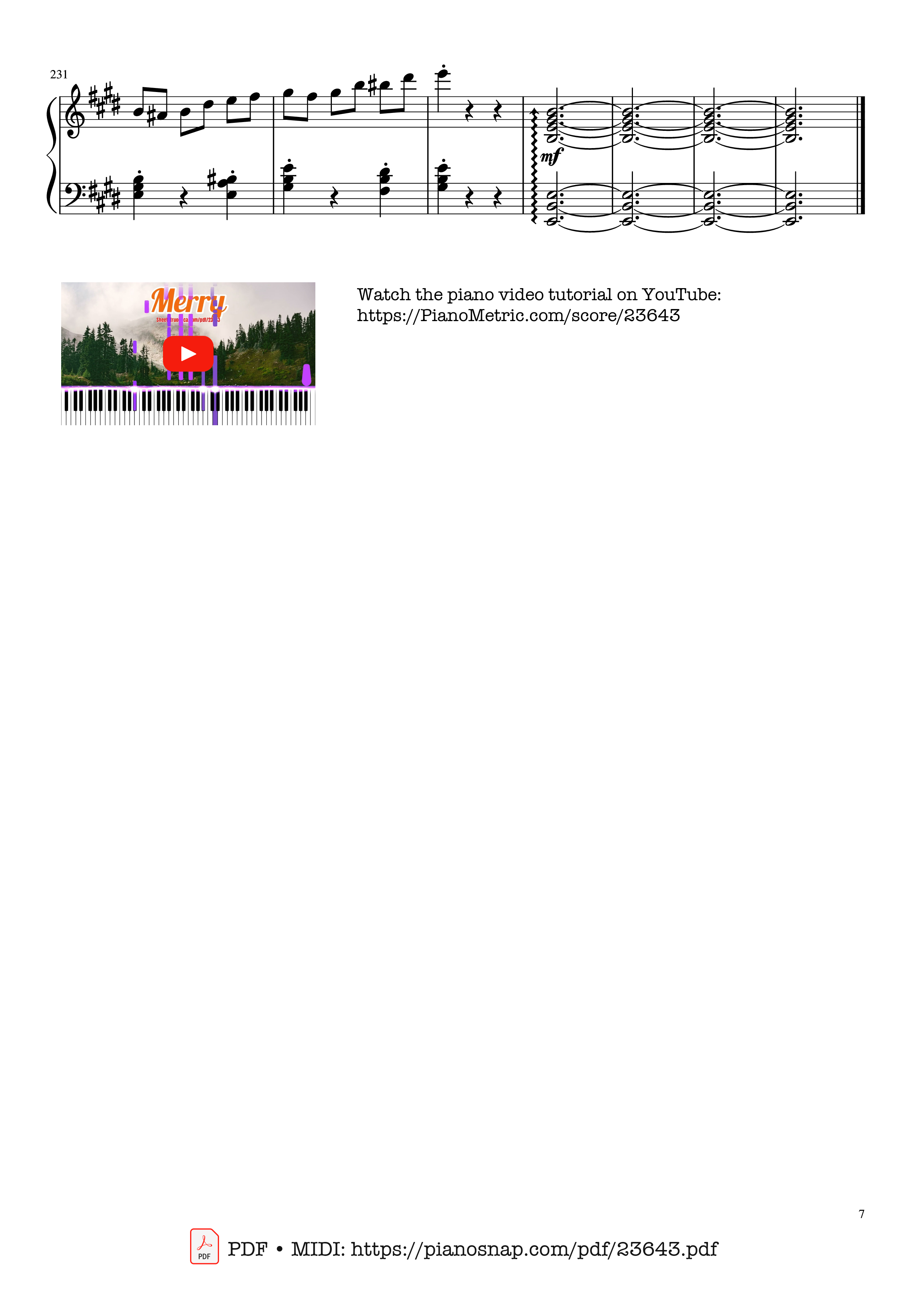 Page 7 of Sheet music PDF Merry-Go-Round Of Life Sheet Piano - Joe Hisaishi