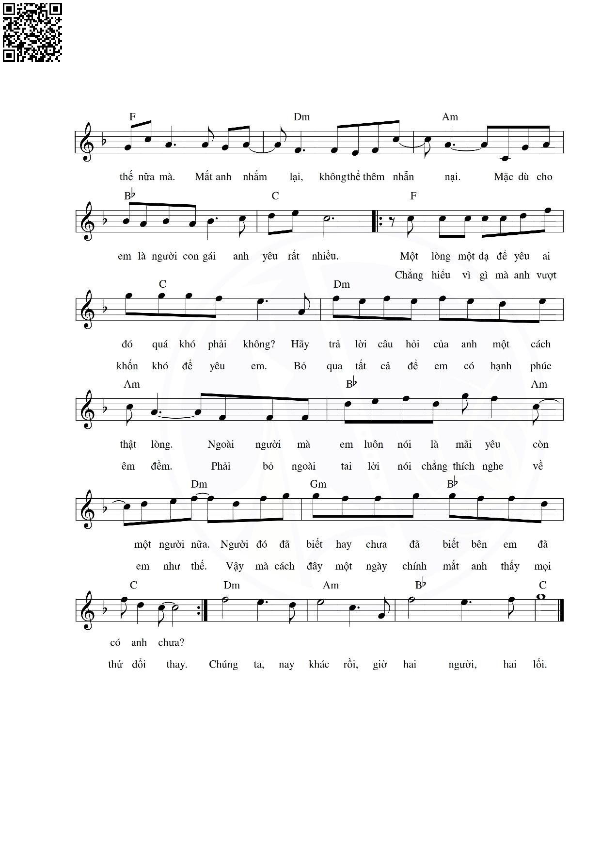 Page 2 of Sheet music PDF Giúp anh trả lời những câu hỏi - Vương Anh Tú
