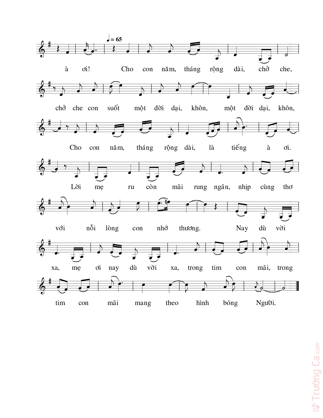 Page 2 of Sheet music PDF Trong tim con mãi mang hình bóng mẹ - Nguyễn Văn Chính
