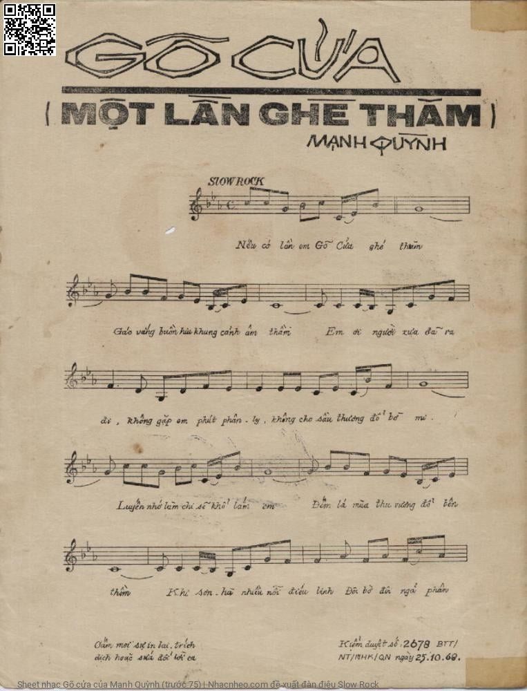 Page 2 of Sheet music PDF Gõ cửa - Mạnh Quỳnh (trước 75)