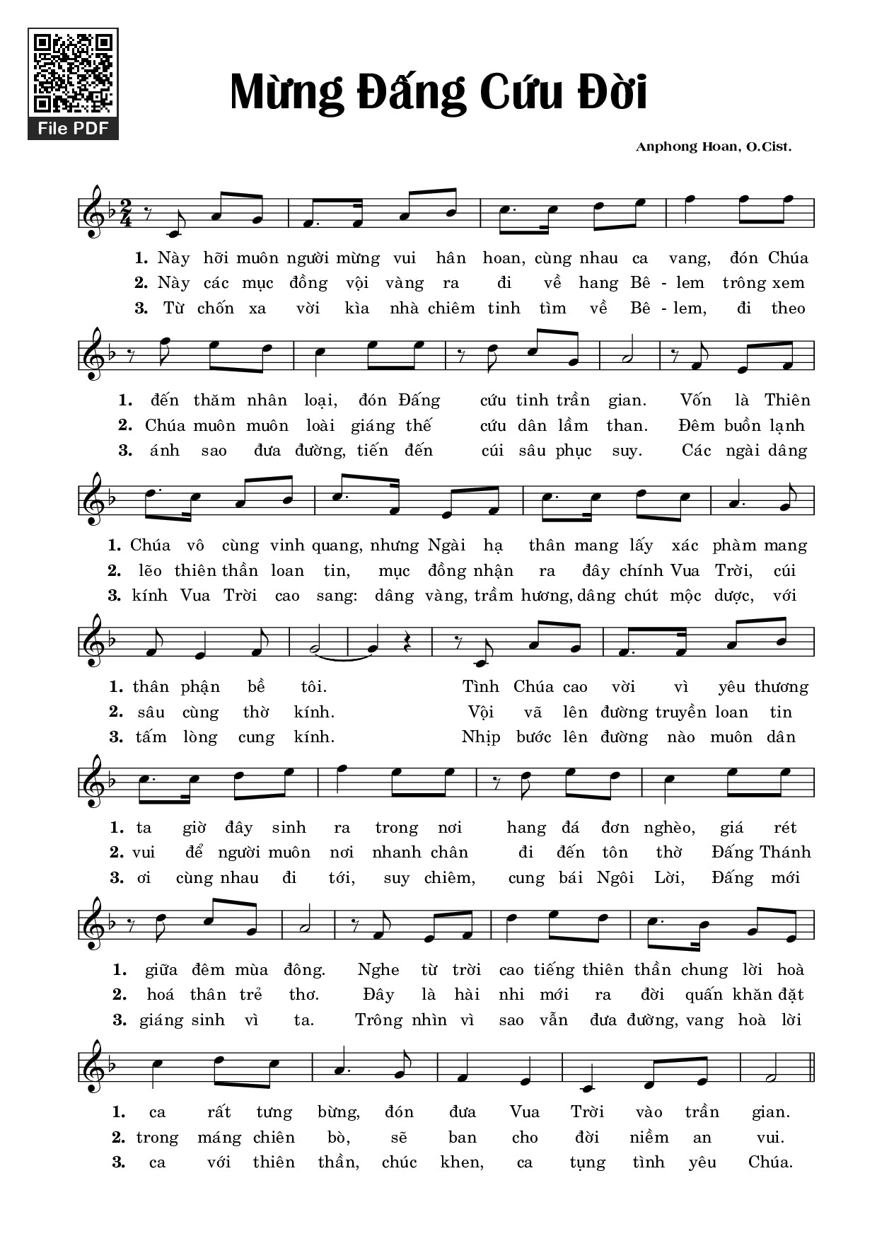 Sheet PDF of Mừng Đấng Cứu Đời