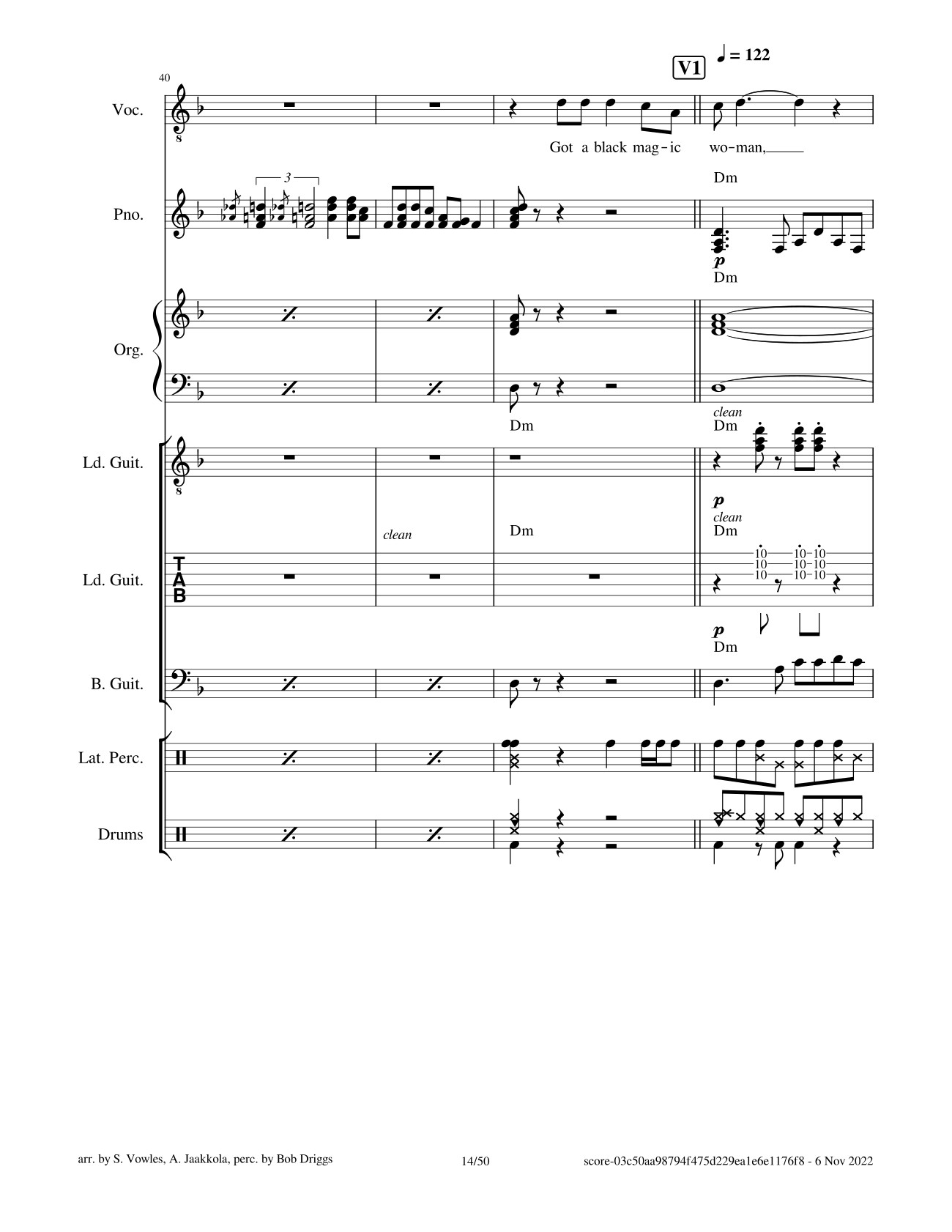Page 14 of Sheet music PDF Black Magic Woman Sheet Guitar Lead, Bass, Organ - Santana
