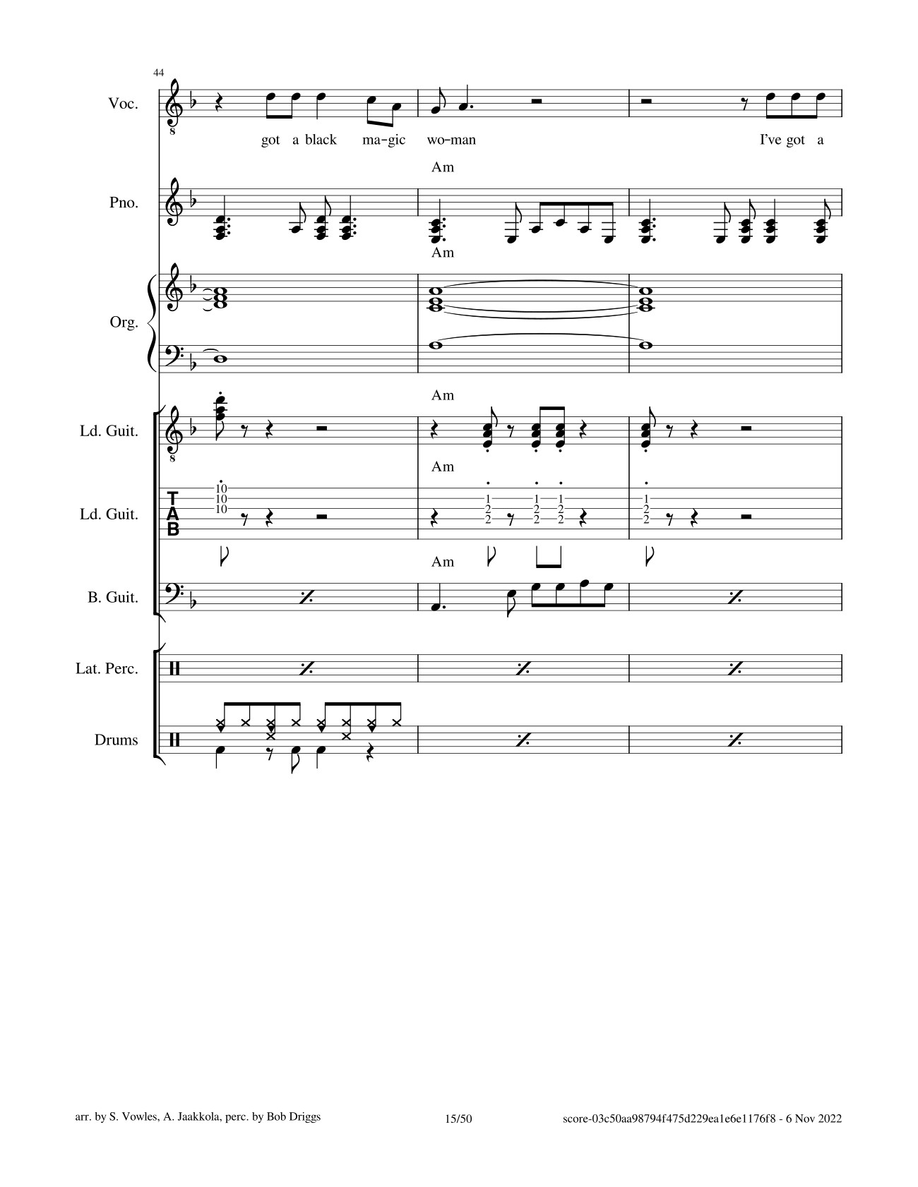 Page 15 of Sheet music PDF Black Magic Woman Sheet Guitar Lead, Bass, Organ - Santana